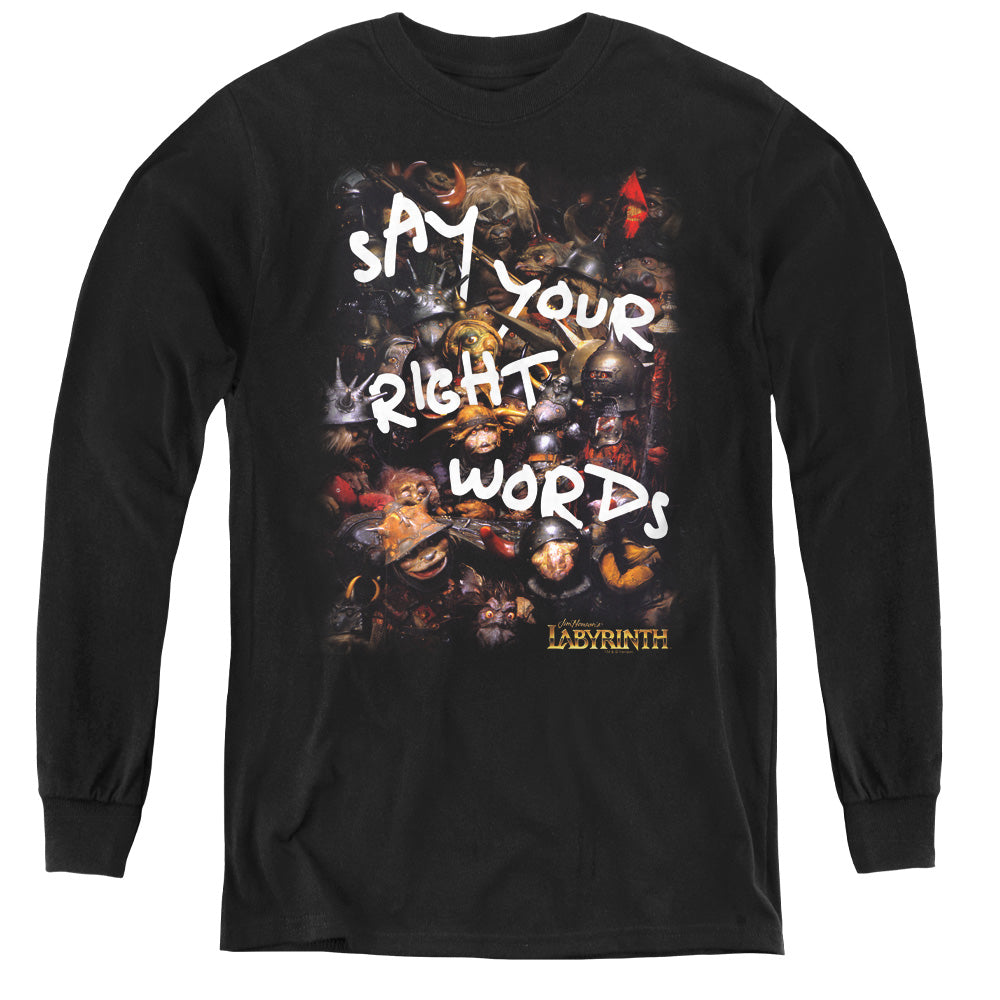 Labyrinth Right Words Youth Long-Sleeve T-Shirt