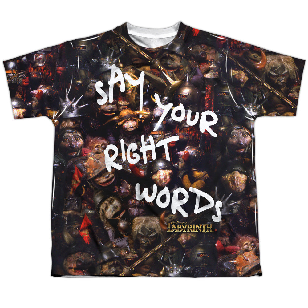 Labyrinth Right Words Youth Regular Fit Poly Short-Sleeve T-Shirt