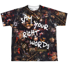 Labyrinth Right Words Youth Regular Fit Poly Short-Sleeve T-Shirt