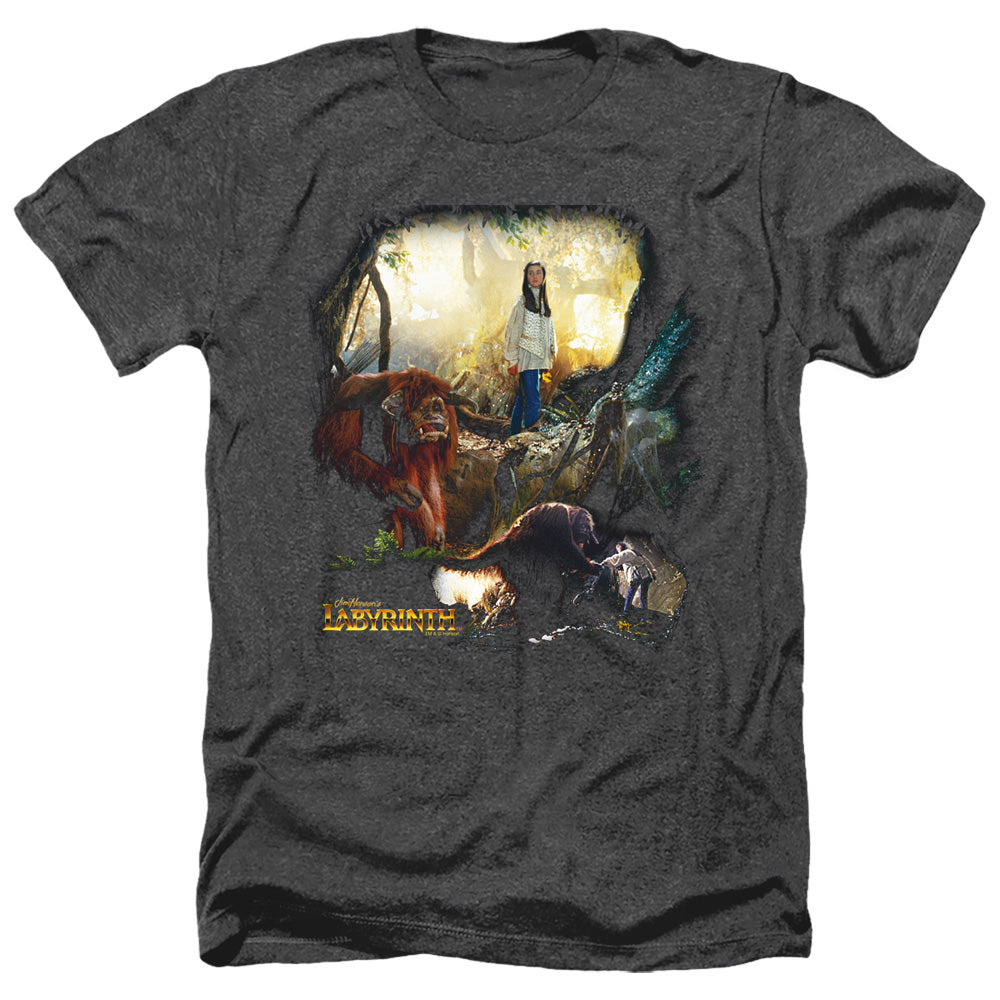 Labyrinth Sarah & Ludo Men's 30/1 Heather 60 40 Poly Short-Sleeve T-Shirt