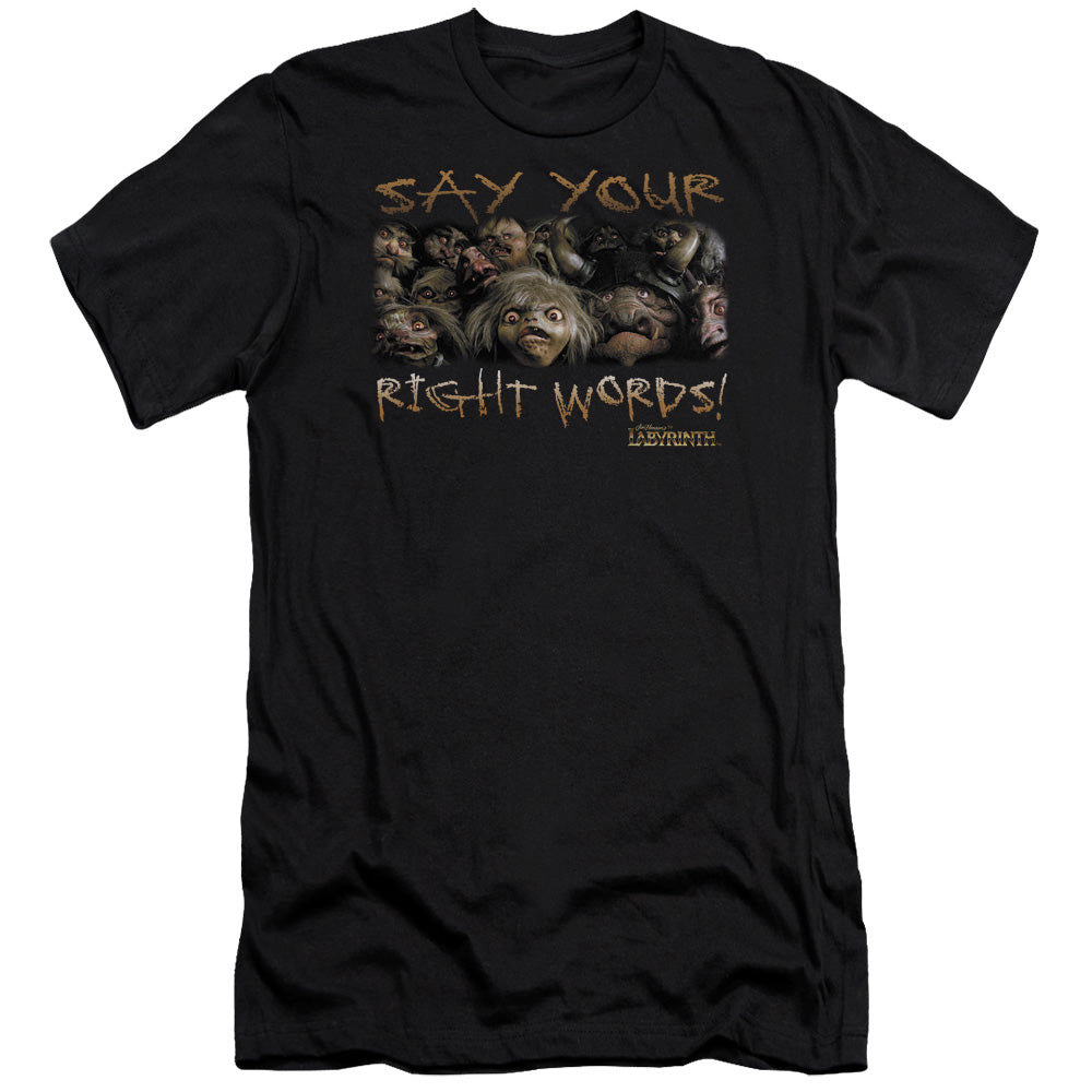 Labyrinth Say Your Right Words Men's Ultra-Soft 30/1 Cotton Slim Short-Sleeve T-Shirt