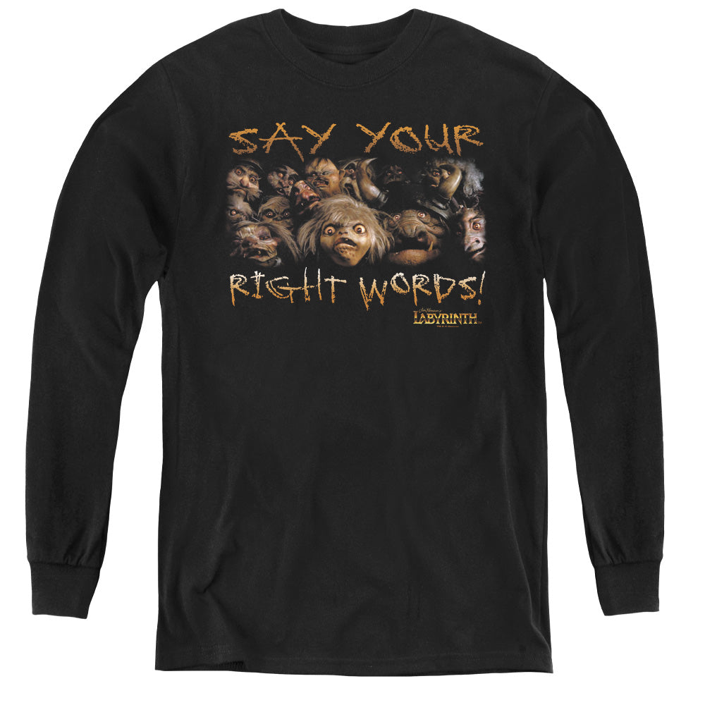Labyrinth Say Your Right Words Youth Long-Sleeve T-Shirt