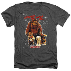 Labyrinth Should You Need Us Men's 30/1 Heather 60 40 Poly Short-Sleeve T-Shirt