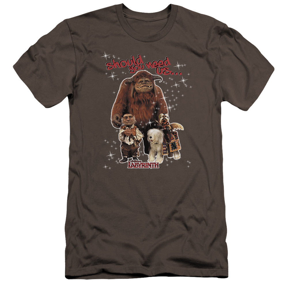 Labyrinth Should You Need Us Men's Ultra-Soft 30/1 Cotton Slim Short-Sleeve T-Shirt