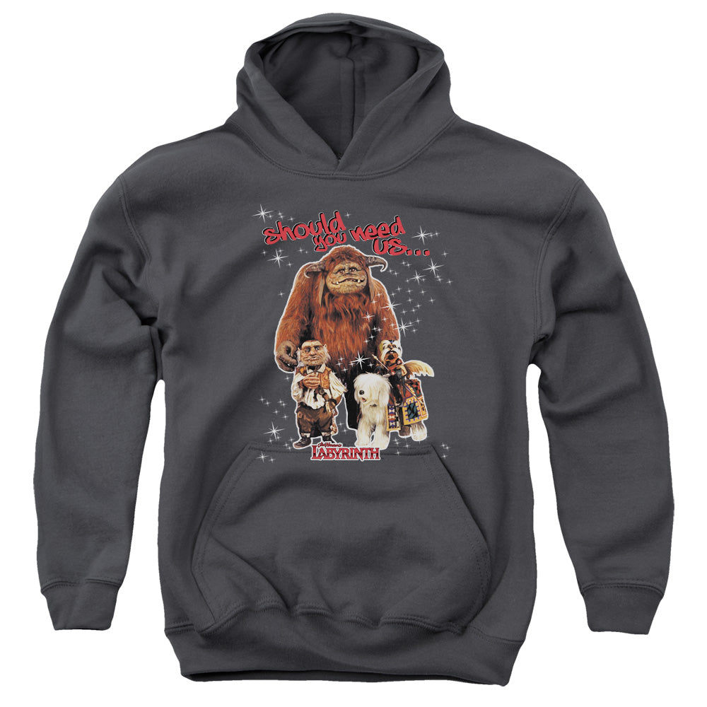 Labyrinth Should You Need Us Youth Cotton Poly Pull-Over Hoodie
