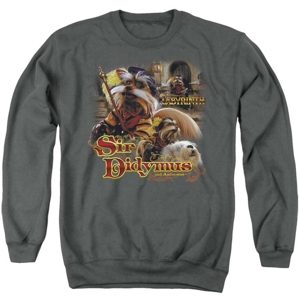 Labyrinth Sir Didymus Men's Crewneck 50 50 Poly Long-Sleeve T-Shirt