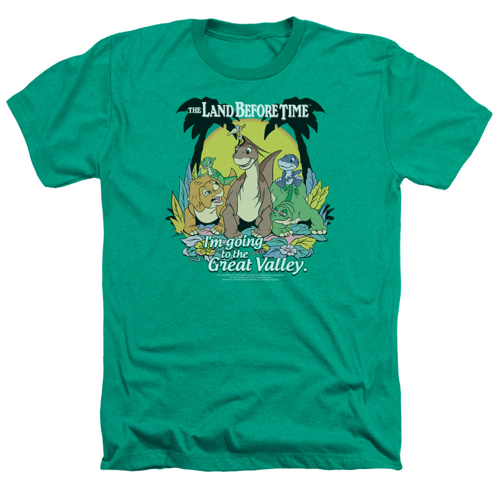 Land Before Time Great Valley Men's 30/1 Heather 60 40 Poly Short-Sleeve T-Shirt