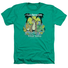 Land Before Time Great Valley Men's 30/1 Heather 60 40 Poly Short-Sleeve T-Shirt