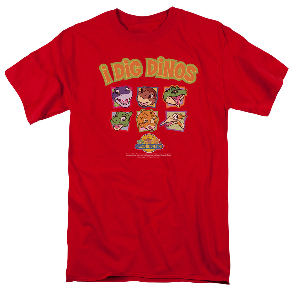 Land Before Time I Dig Dinos Men's 18/1 Cotton Short-Sleeve T-Shirt