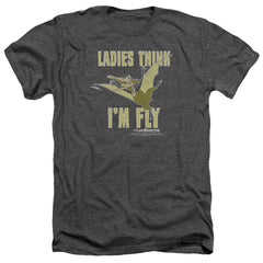 Land Before Time I'm Fly Men's 30/1 Heather 60 40 Poly Short-Sleeve T-Shirt