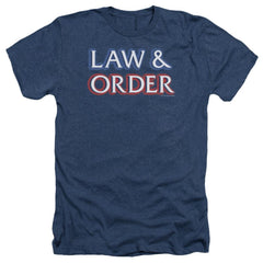 Law And Order Logo Men's 30/1 Heather 60 40 Poly Short-Sleeve T-Shirt