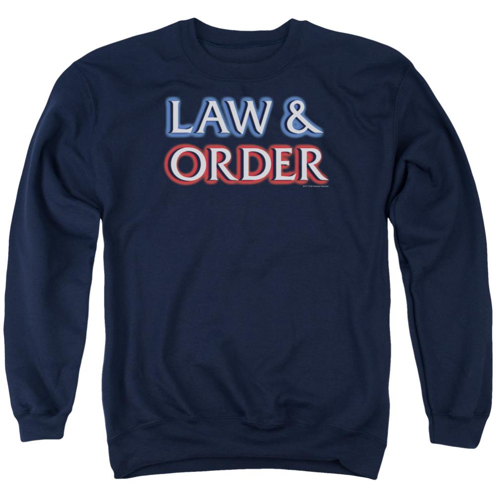 Law And Order Logo Men's Crewneck 50 50 Poly Long-Sleeve T-Shirt