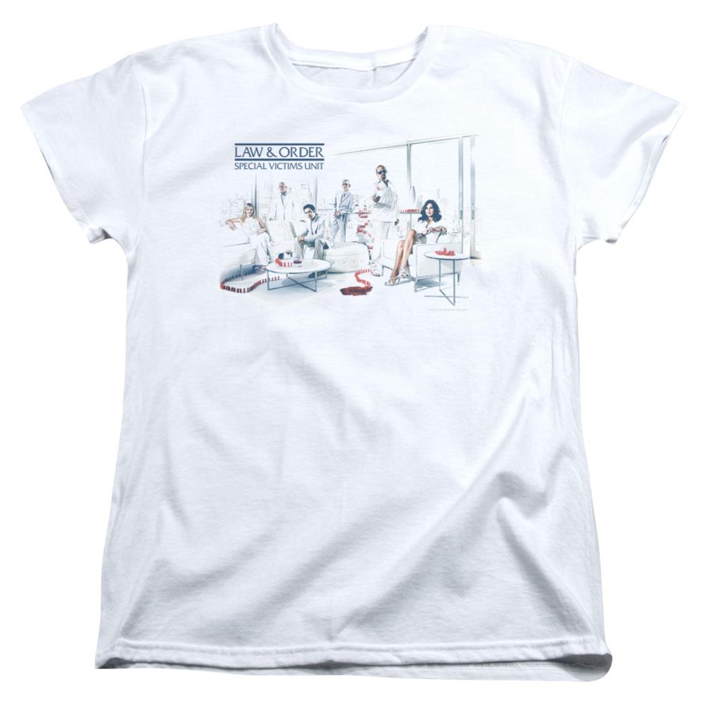 Law And Order SVU Dominos Women's 18/1 Cotton Short-Sleeve T-Shirt