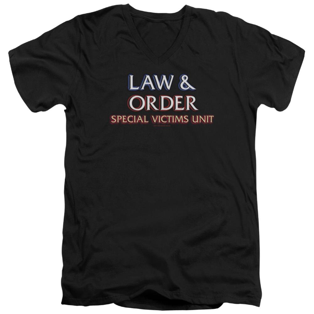 Law And Order SVU Logo Men's 30/1 Cotton Slim V-Neck T-Shirt