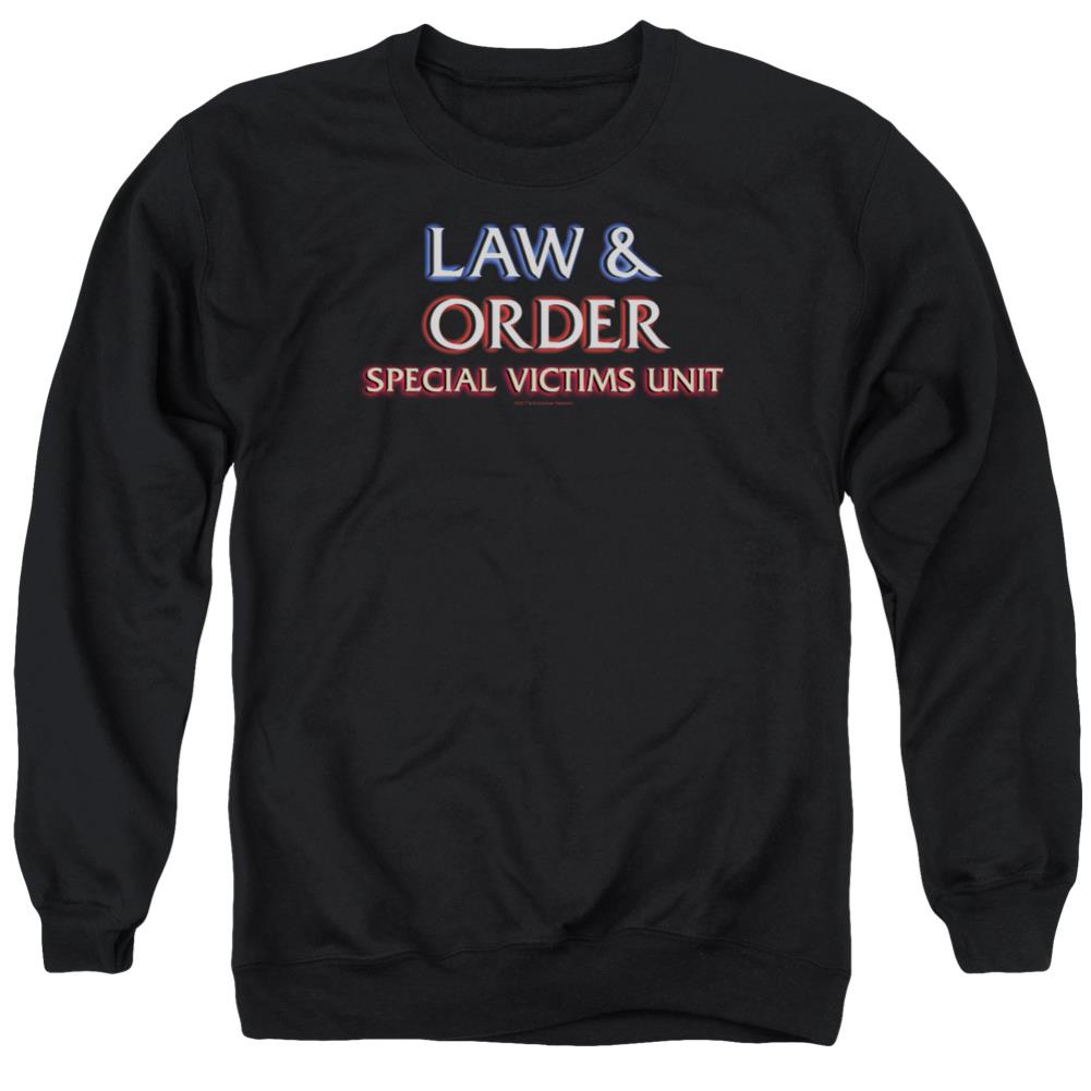 Law And Order SVU Logo Men's Crewneck 50 50 Poly Long-Sleeve T-Shirt