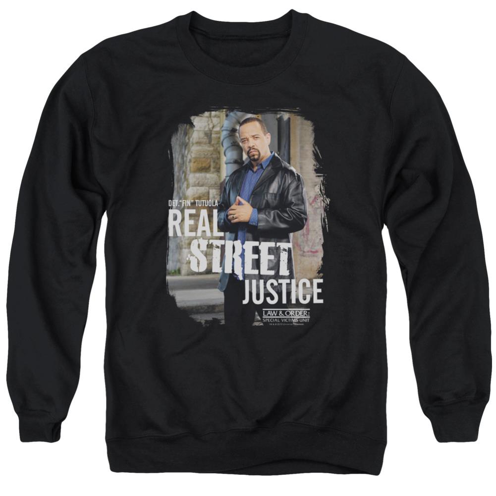 Law And Order SVU Street Justice Men's Crewneck 50 50 Poly Long-Sleeve T-Shirt