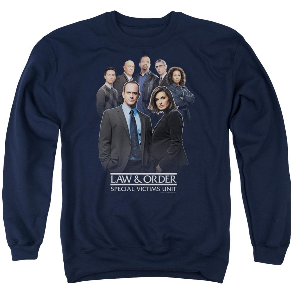 Law And Order SVU Team Men's Crewneck 50 50 Poly Long-Sleeve T-Shirt