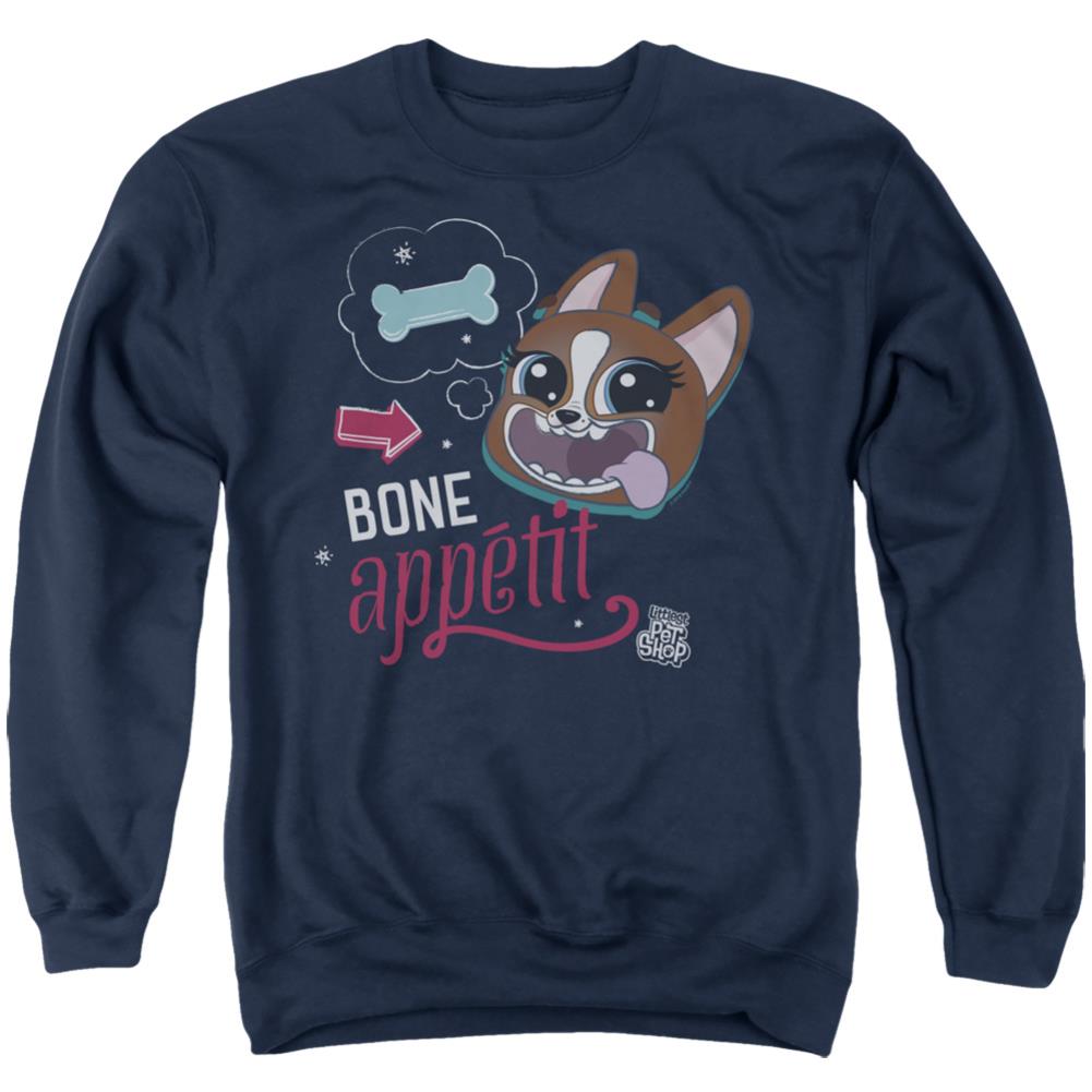 Littlest Pet Shop Bone Appetit Men's Crewneck 50 50 Poly Long-Sleeve T-Shirt