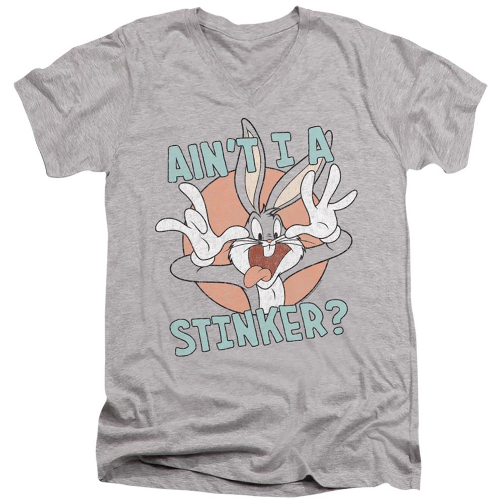 Looney Tunes Ain't I A Stinker Men's 30/1 Cotton Slim V-Neck T-Shirt