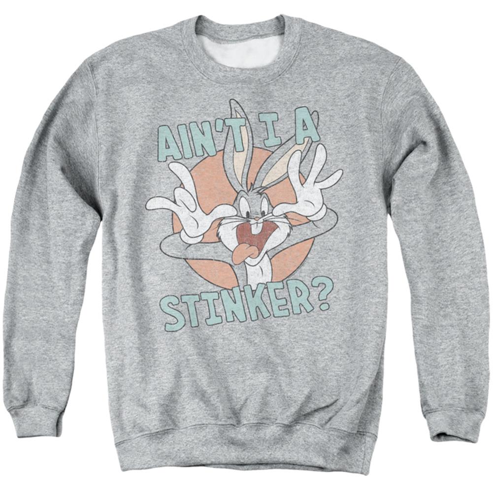 Looney Tunes Ain't I A Stinker Men's Crewneck 50 50 Poly Long-Sleeve T-Shirt