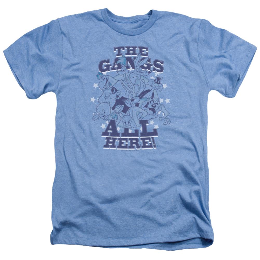 Looney Tunes Blue Gang Men's 30/1 Heather 60 40 Poly Short-Sleeve T-Shirt