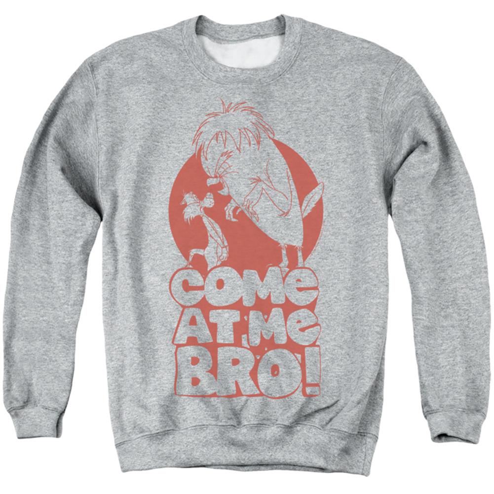 Looney Tunes Come At Me Men's Crewneck 50 50 Poly Long-Sleeve T-Shirt