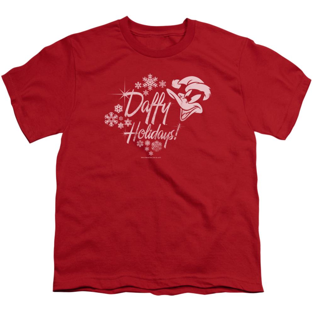 Looney Tunes Daffy Holidays Youth 18/1 100% Cotton Short-Sleeve T-Shirt