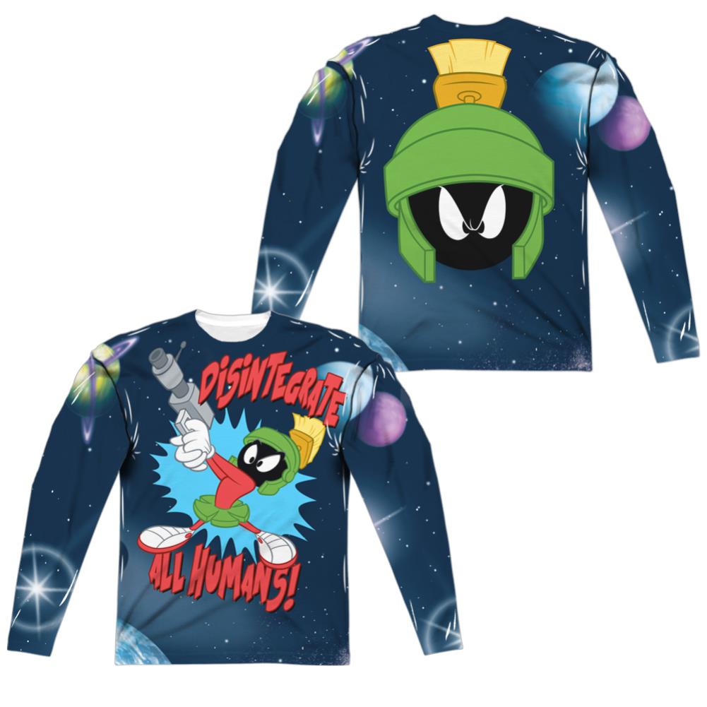 Looney Tunes Disintergrate (Front/Back Print) Men's Regular Fit Polyester Long-Sleeve T-Shirt