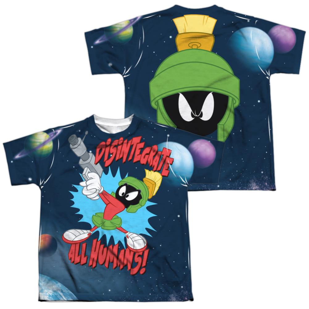 Looney Tunes Disintergrate (Front/Back Print) Youth Regular Fit Poly Short-Sleeve T-Shirt