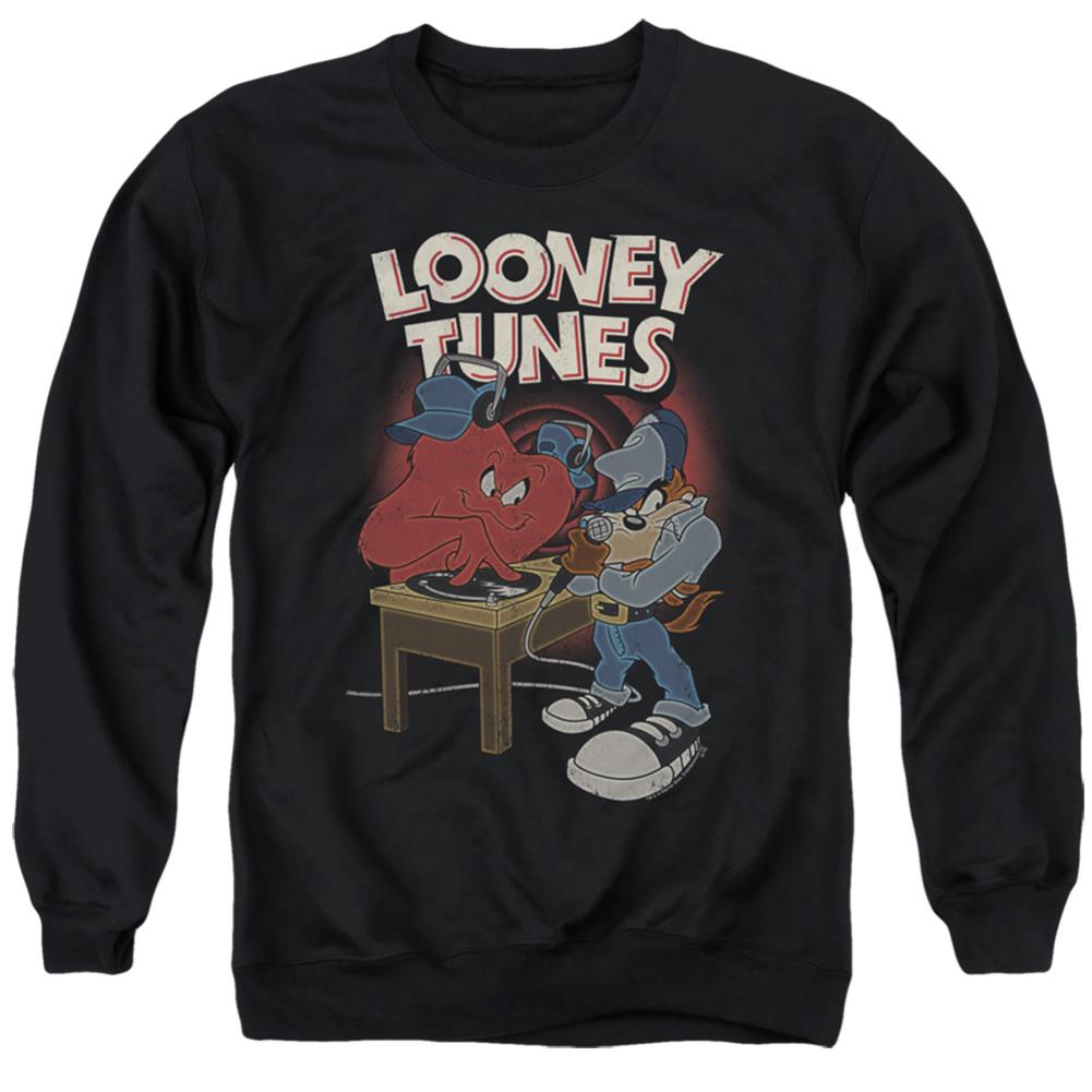 Looney Tunes DJ Looney Tunes Men's Crewneck 50 50 Poly Long-Sleeve T-Shirt