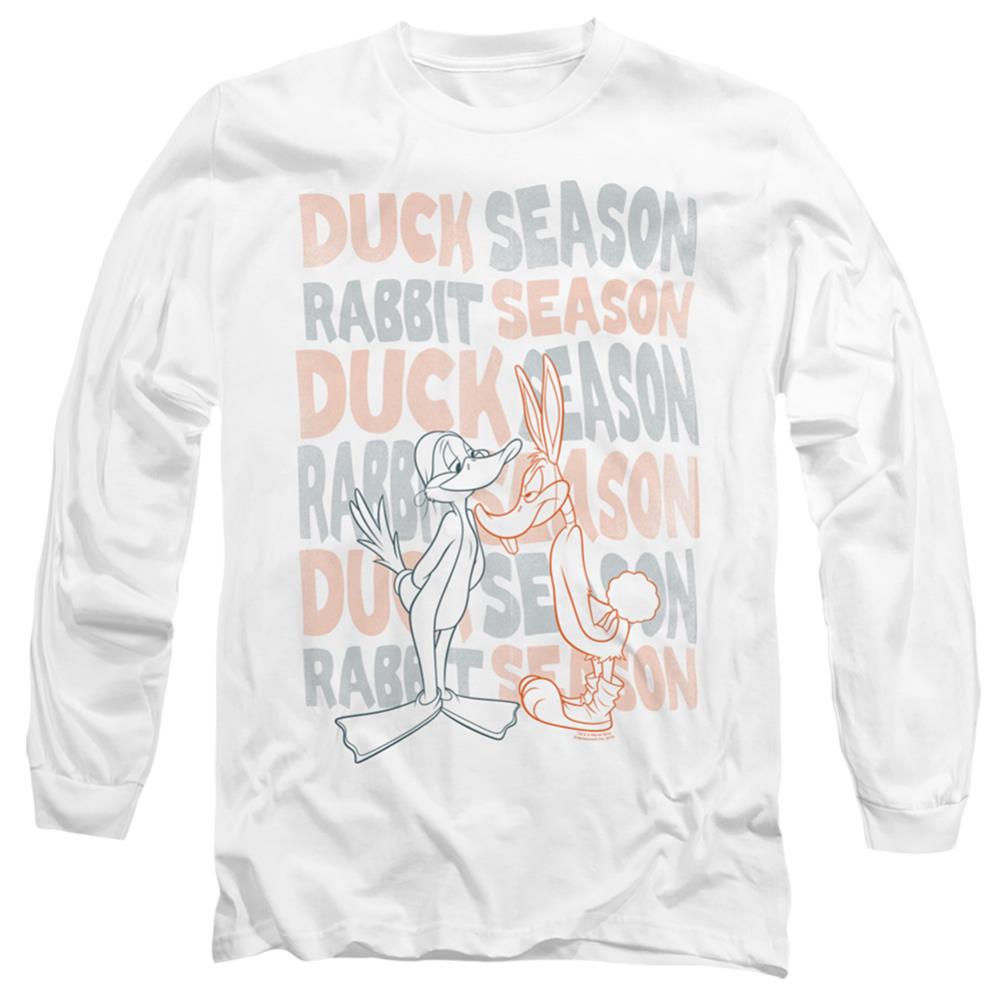 Looney Tunes Duck Season Rabbit Season Men's 18/1 Cotton Long-Sleeve T-Shirt