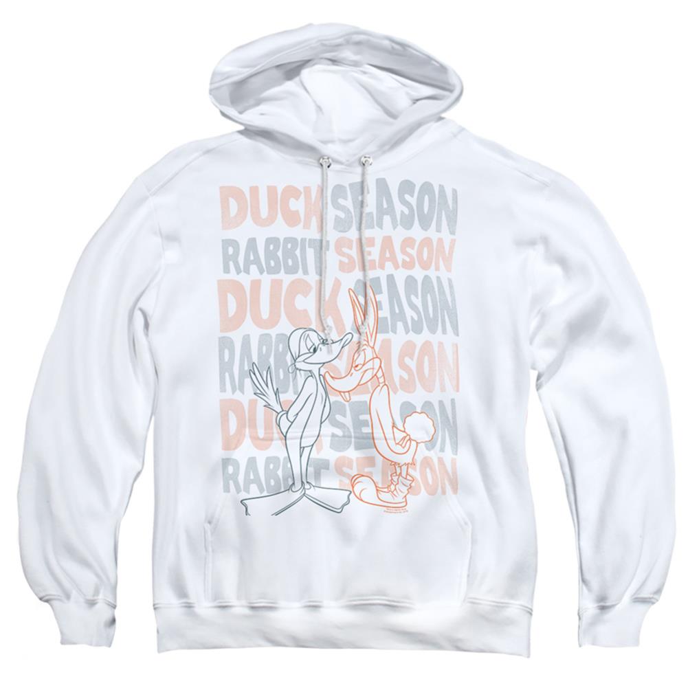 Looney Tunes Duck Season Rabbit Season Men's Pull-Over 75 25 Poly Hoodie