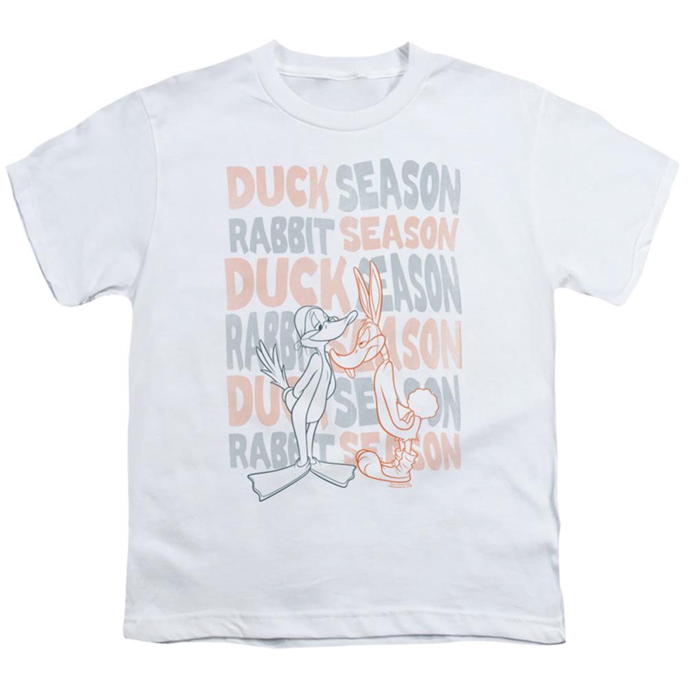 Looney Tunes Duck Season Rabbit Season Youth 18/1 100% Cotton Short-Sleeve T-Shirt
