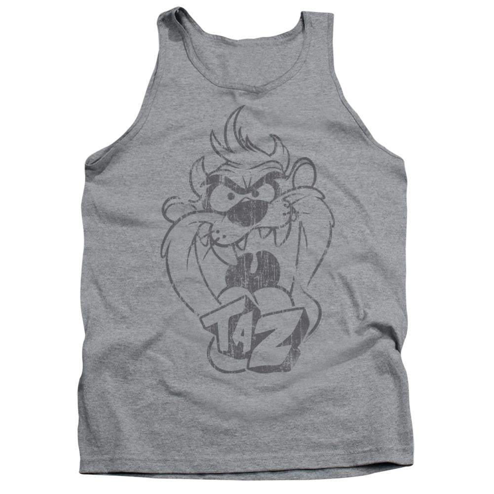 Looney Tunes Faded Taz Men's 18/1 Cotton Tank Top