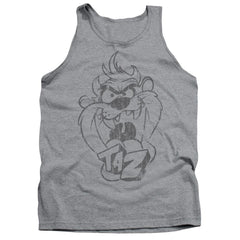 Looney Tunes Faded Taz Men's 18/1 Cotton Tank Top