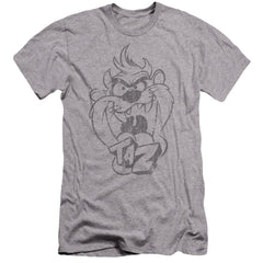 Looney Tunes Faded Taz Men's Ultra-Soft 30/1 Cotton Slim Short-Sleeve T-Shirt