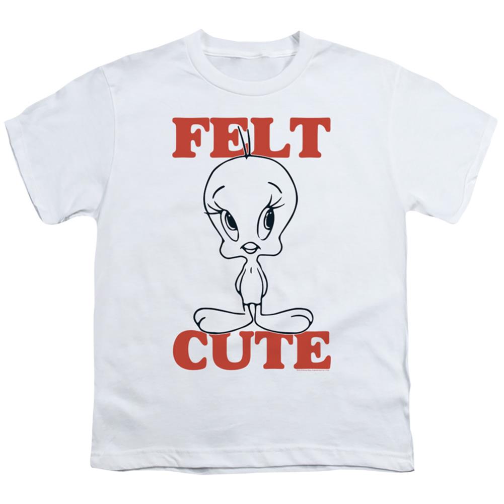 Looney Tunes Felt Cute Youth 18/1 100% Cotton Short-Sleeve T-Shirt