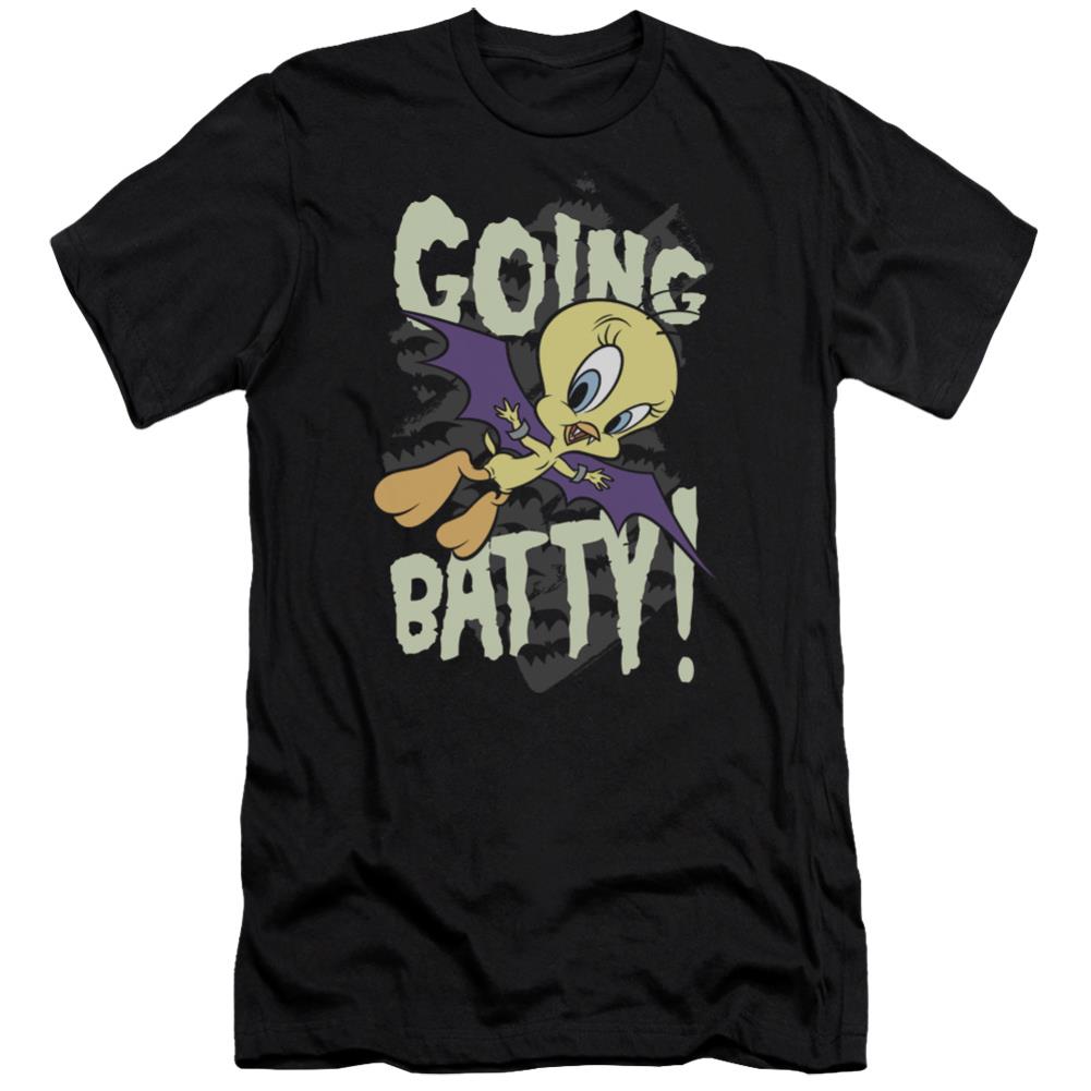 Looney Tunes Going Batty Men's Ultra-Soft 30/1 Cotton Slim Short-Sleeve T-Shirt