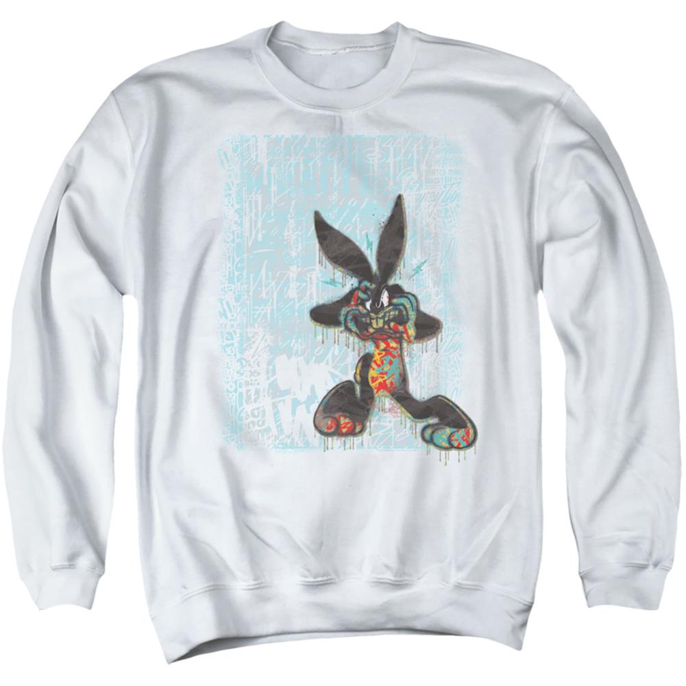 Looney Tunes Graffiti Rabbit Men's Crewneck 50 50 Poly Long-Sleeve T-Shirt