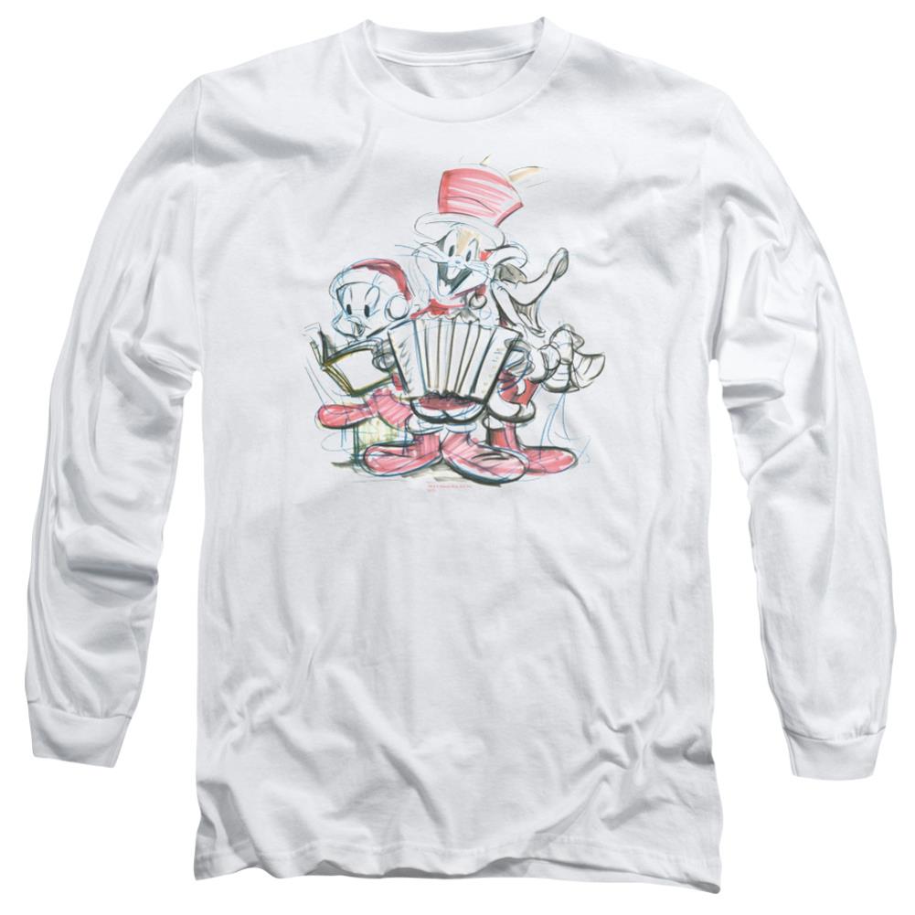 Looney Tunes Holiday Sketch Men's 18/1 Cotton Long-Sleeve T-Shirt