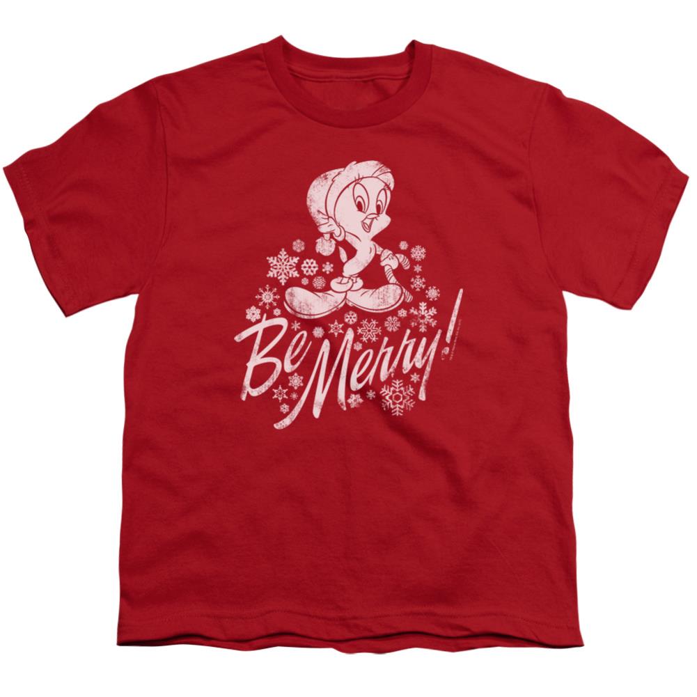 Looney Tunes Merry Tweety Youth 18/1 100% Cotton Short-Sleeve T-Shirt