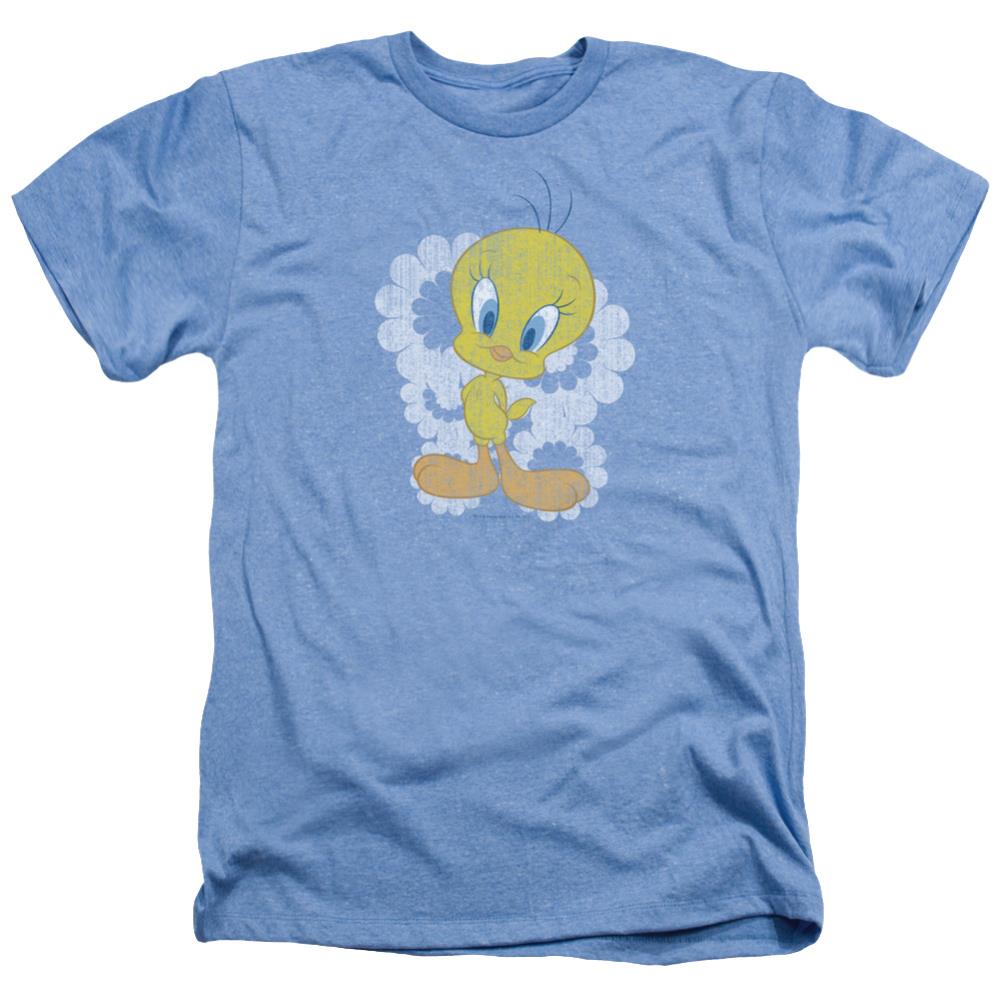 Looney Tunes Retro Tweety Men's 30/1 Heather 60 40 Poly Short-Sleeve T-Shirt