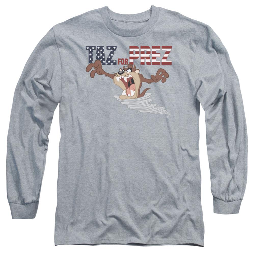 Looney Tunes Taz For Prez 3 Men's 18/1 Cotton Long-Sleeve T-Shirt