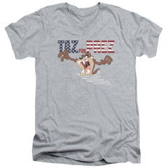 Looney Tunes Taz For Prez 3 Men's 30/1 Cotton Slim V-Neck T-Shirt
