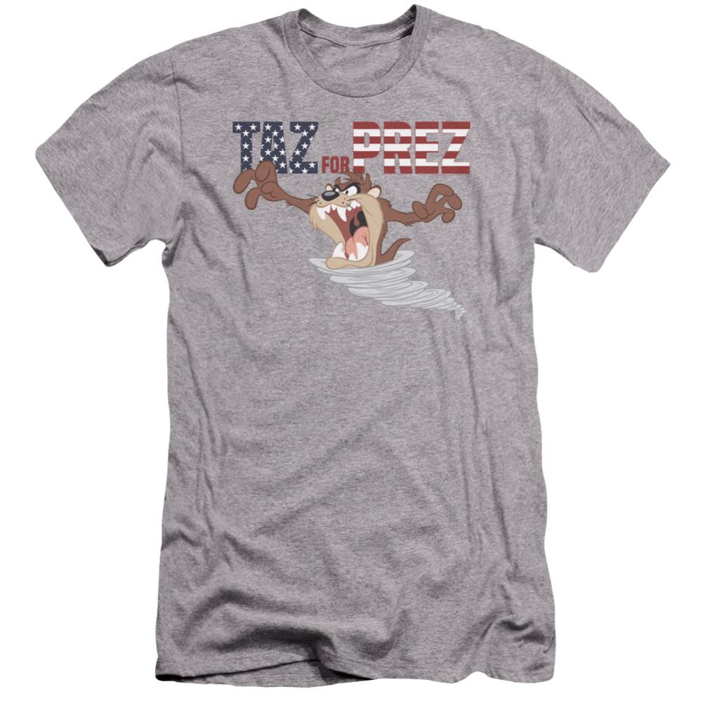 Looney Tunes Taz For Prez 3 Men's Ultra-Soft 30/1 Cotton Slim Short-Sleeve T-Shirt