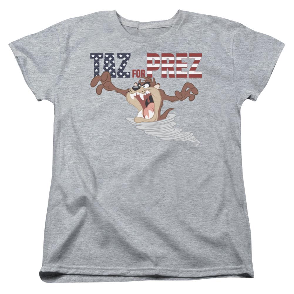 Looney Tunes Taz For Prez 3 Women's 18/1 Cotton Short-Sleeve T-Shirt