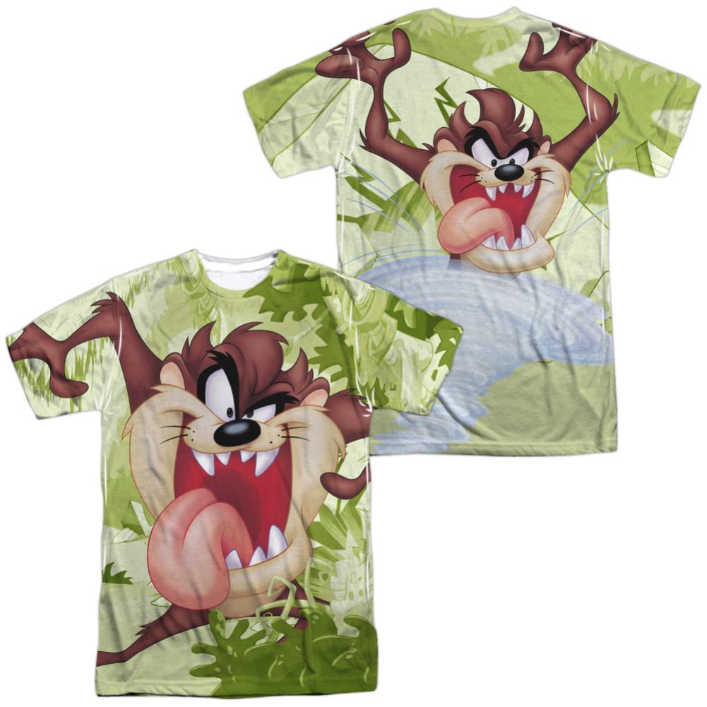 Looney Tunes Taz (Front/Back Print) Men's Regular Fit Polyester Short-Sleeve T-Shirt