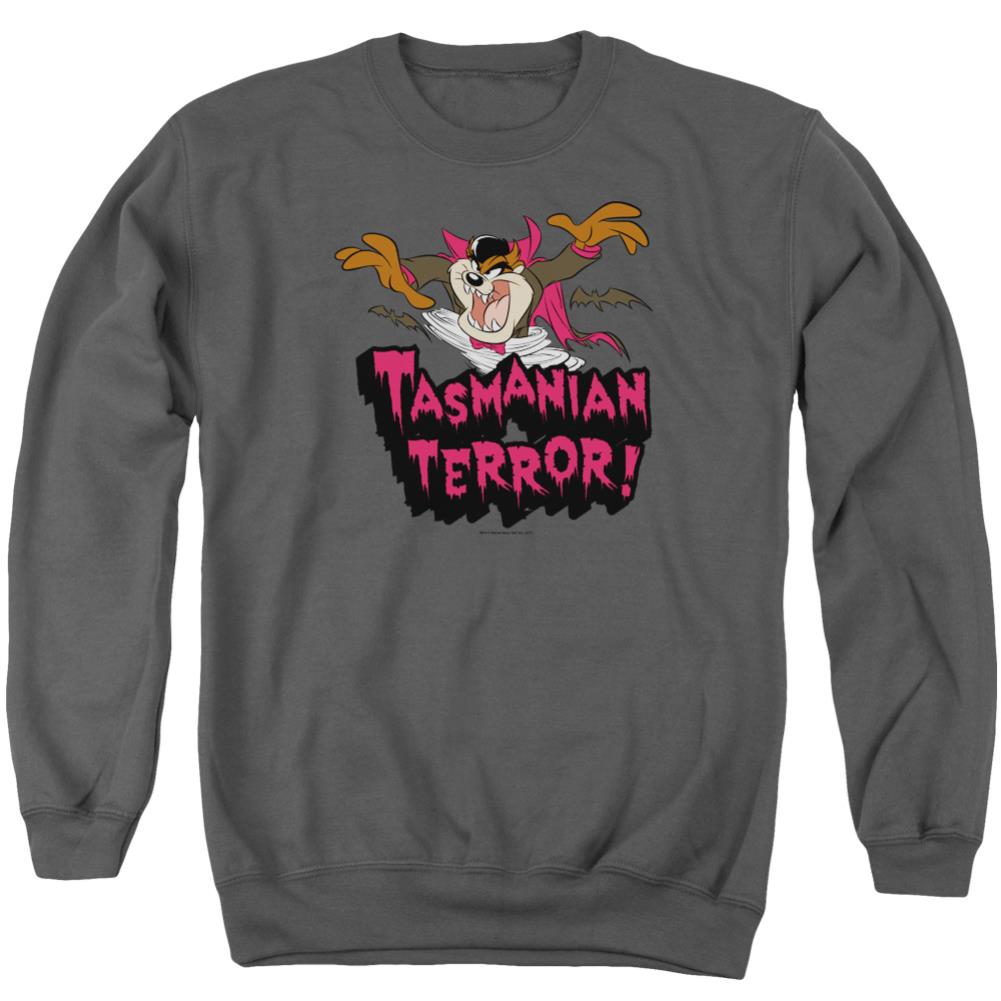 Looney Tunes Taz Terror Men's Crewneck 50 50 Poly Long-Sleeve T-Shirt