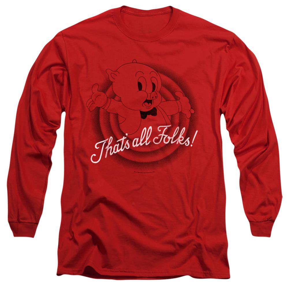 Looney Tunes That's All Folks Men's 18/1 Cotton Long-Sleeve T-Shirt