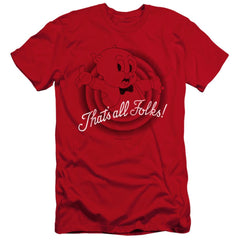 Looney Tunes That's All Folks Men's Ultra-Soft 30/1 Cotton Slim Short-Sleeve T-Shirt